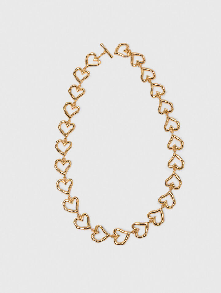 Collier cœur en laiton doré