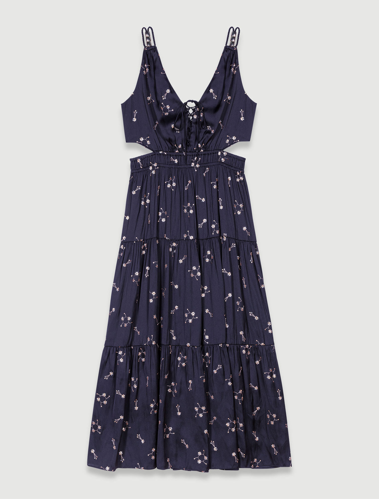 Robe longue brodée à sequins