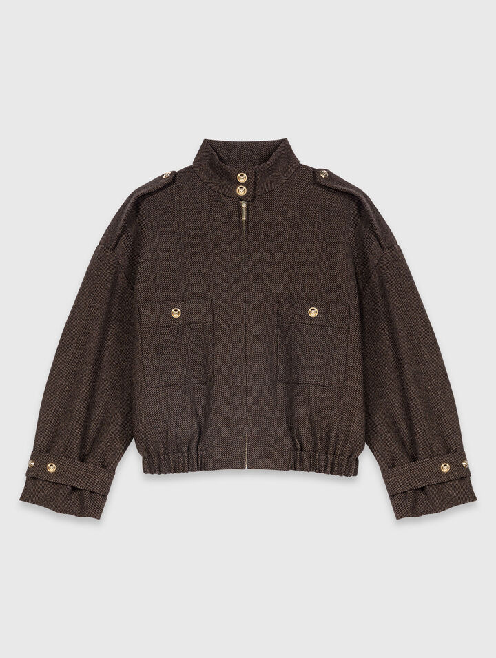 Blouson oversize en laine
