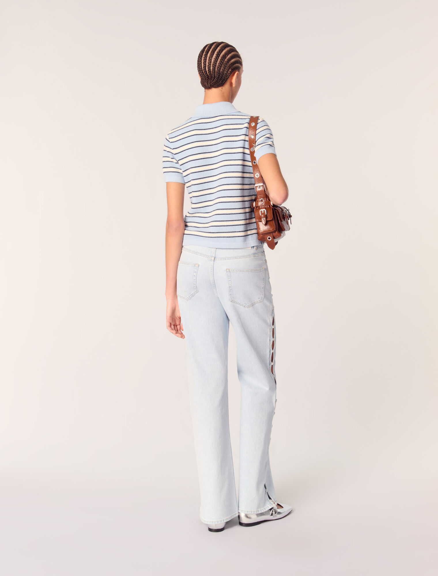 Polo en maille à rayures