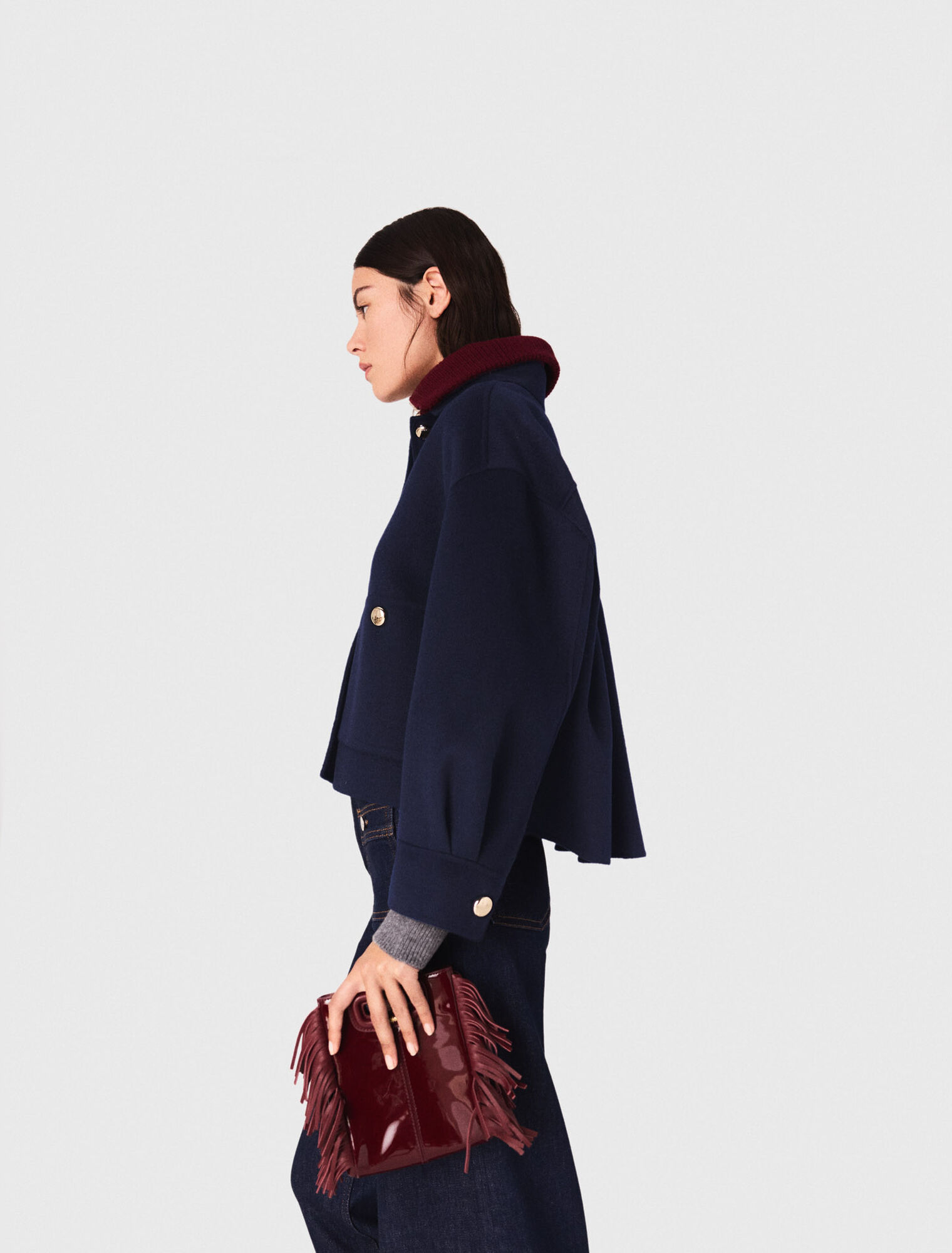 Cropped wool jacket