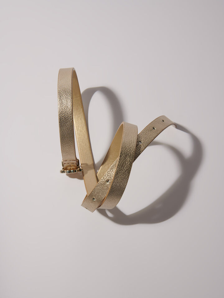 Ceinture fine à boucle Clover