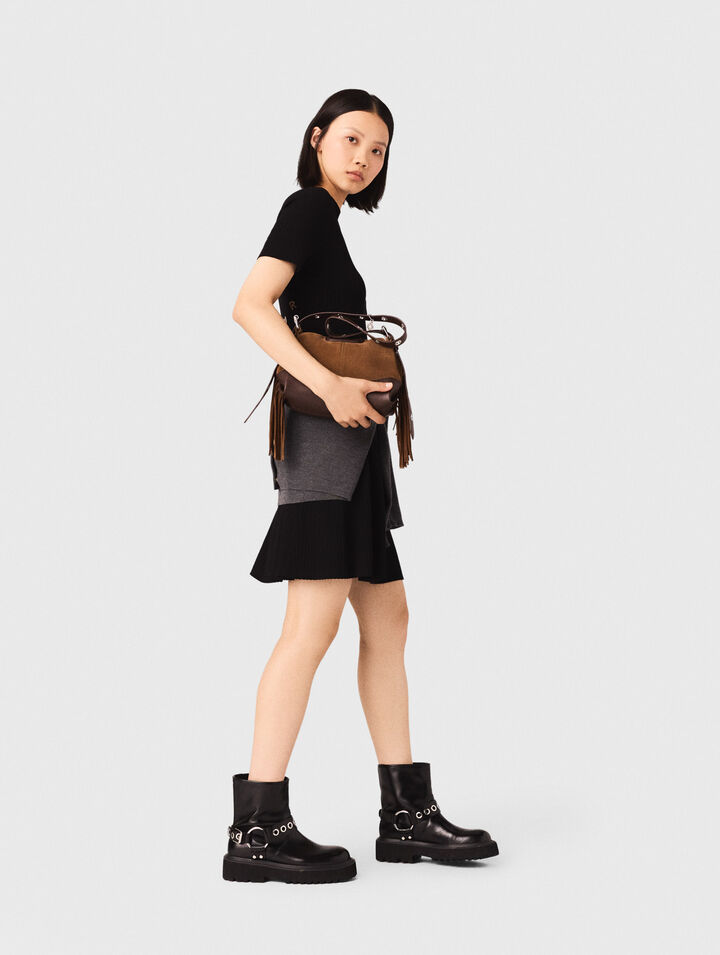 Short knit button dress