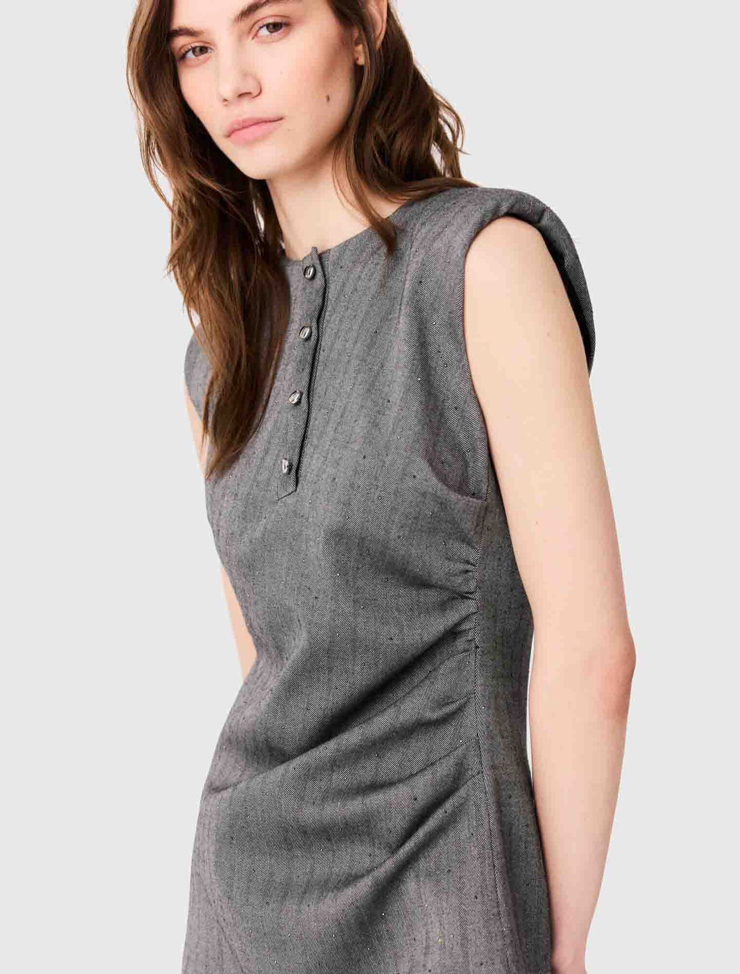 Short rhinestone tailored dress