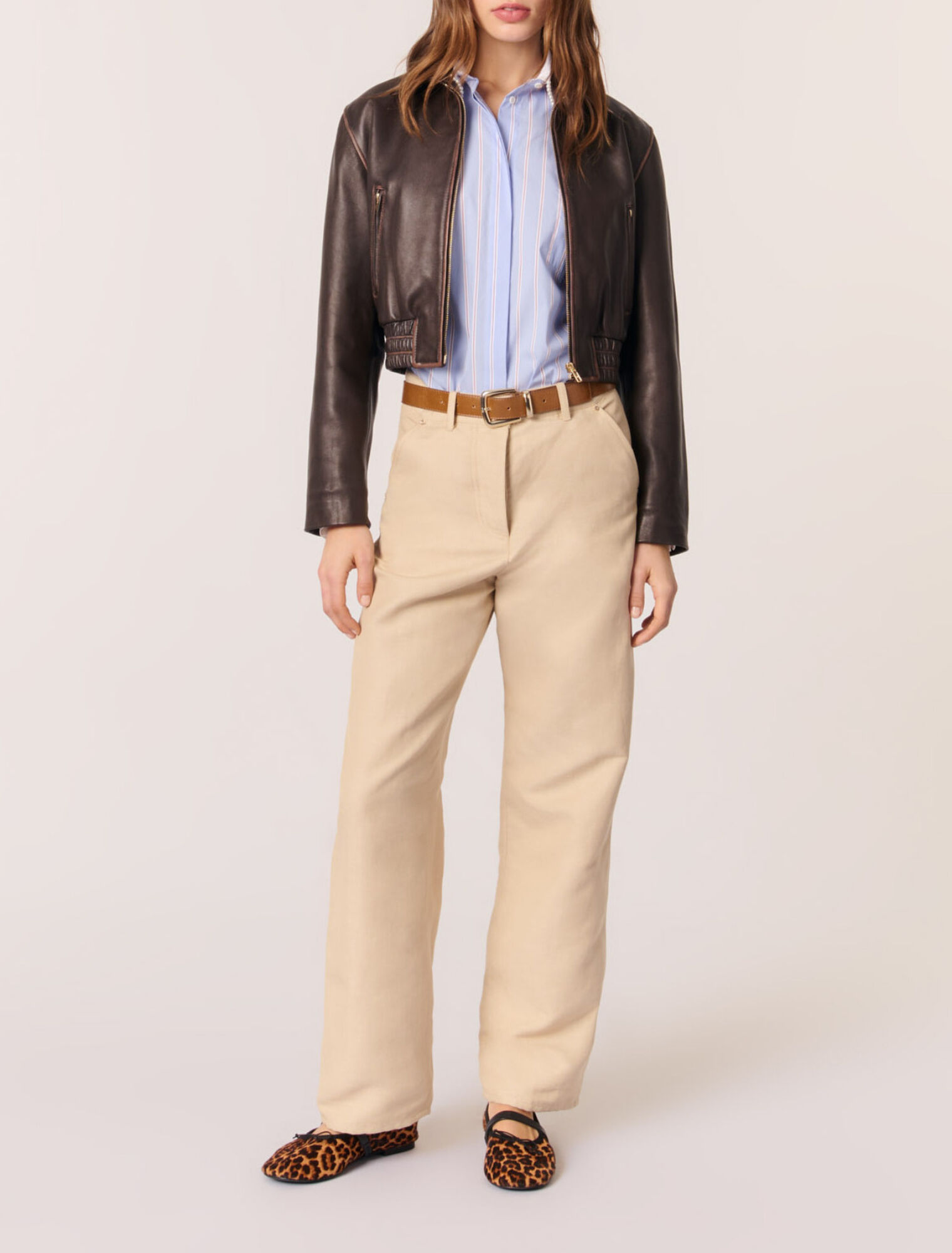 Linen and cotton suit trousers