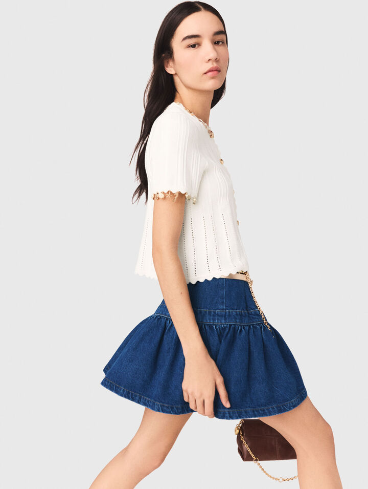 Cardigan avec bijoux dor&eacute;s