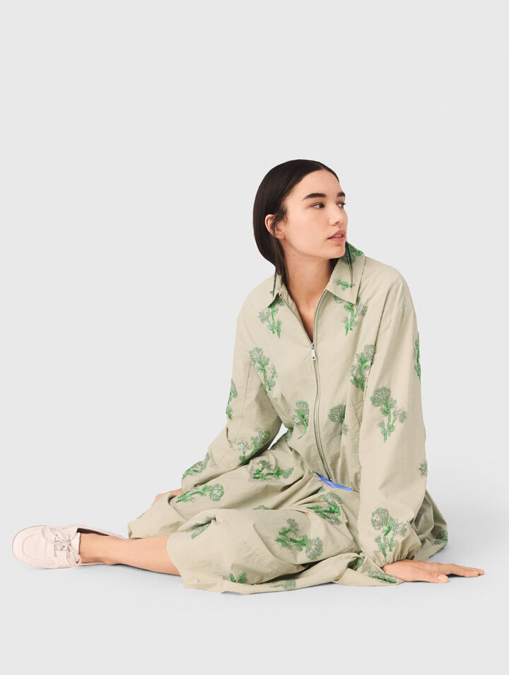 Embroidered technical bomber jacket