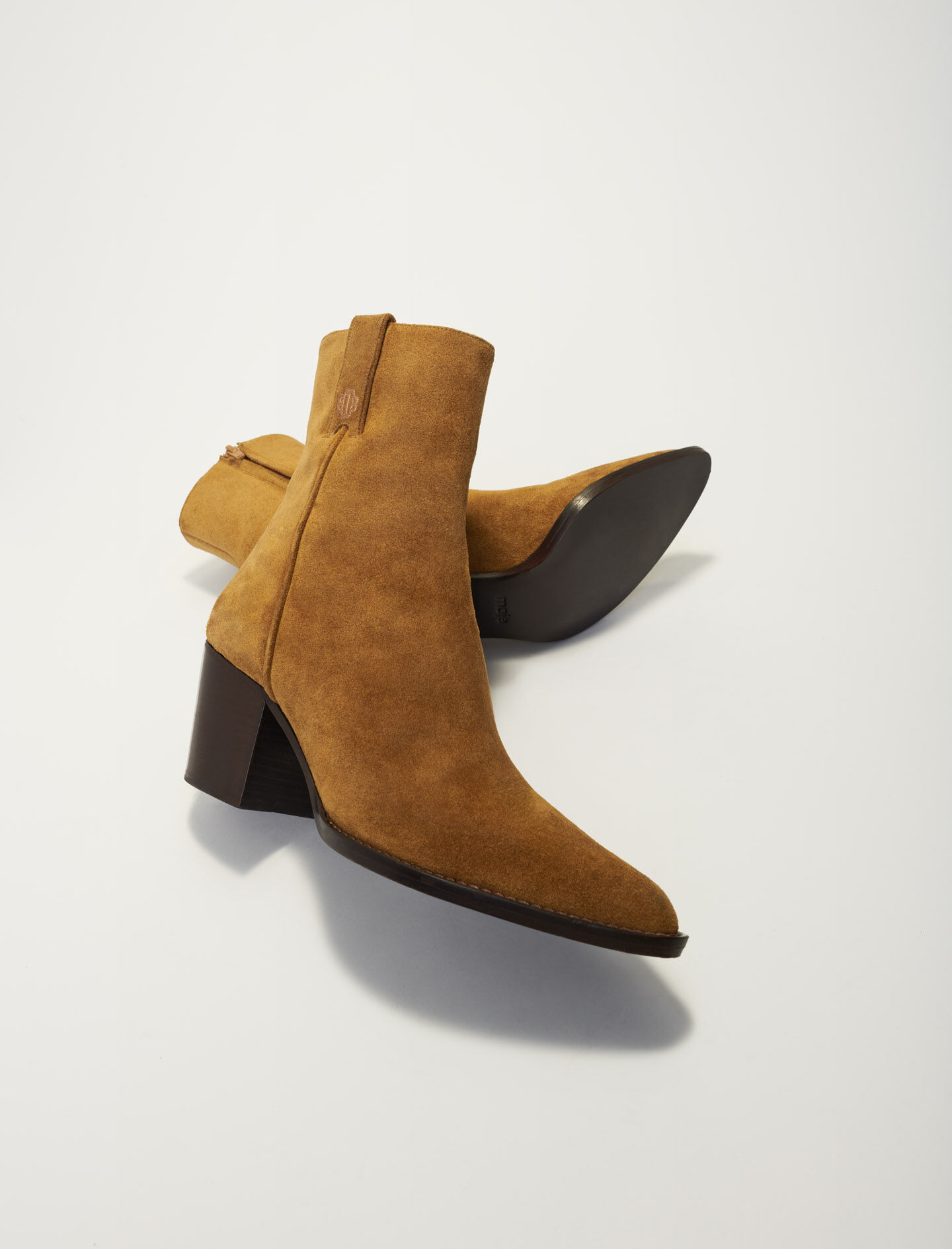 Camel suede boots Booties Boots Maje