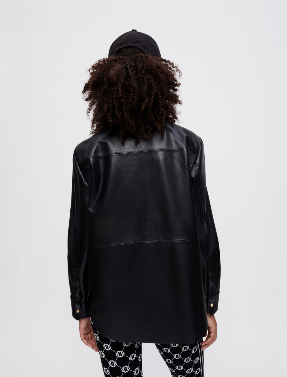 Maje leather shirt hotsell