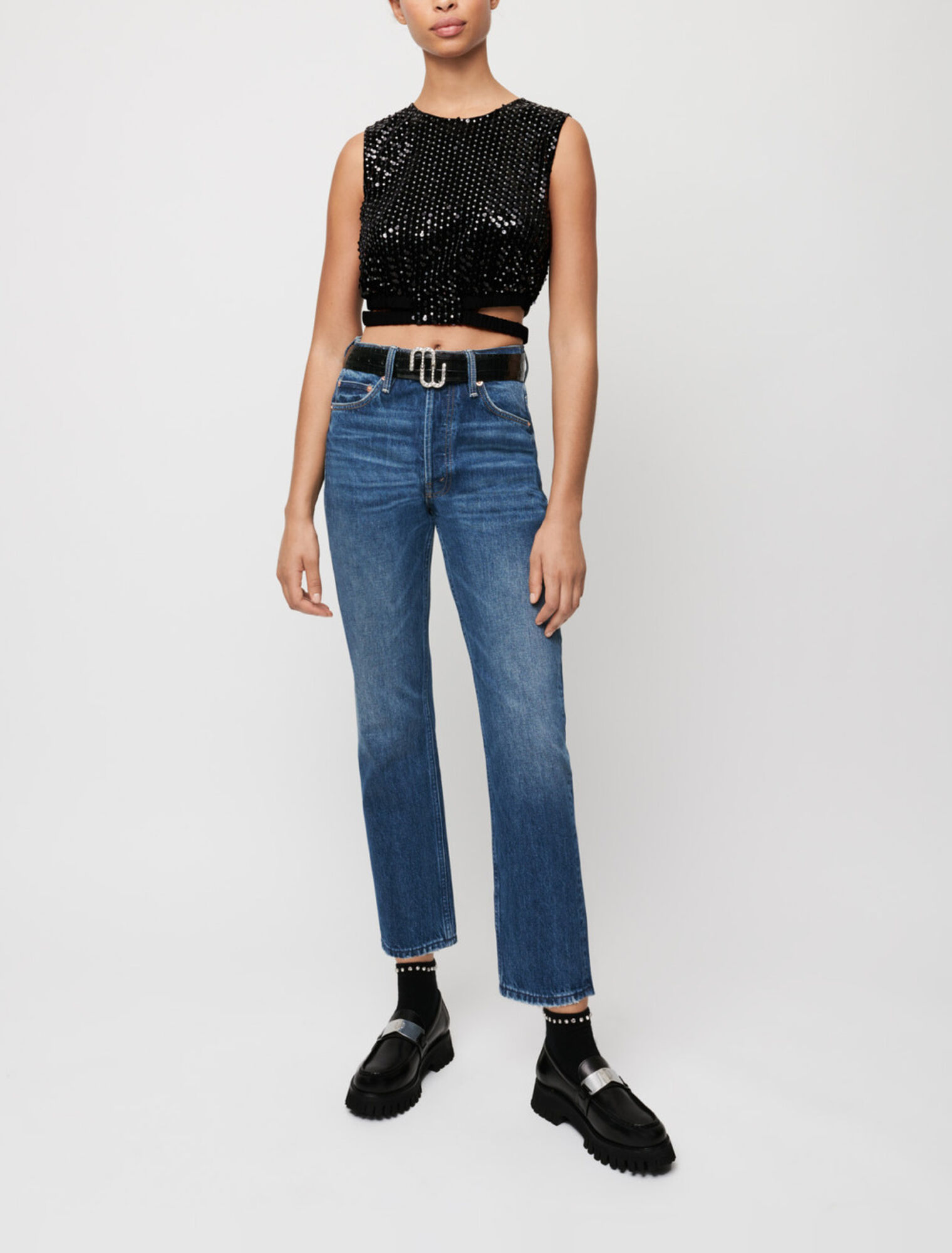 Sequin crop top