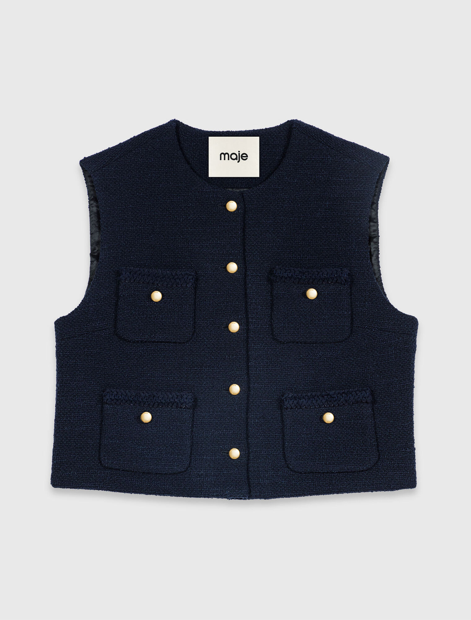 Veste en tweed sans manches