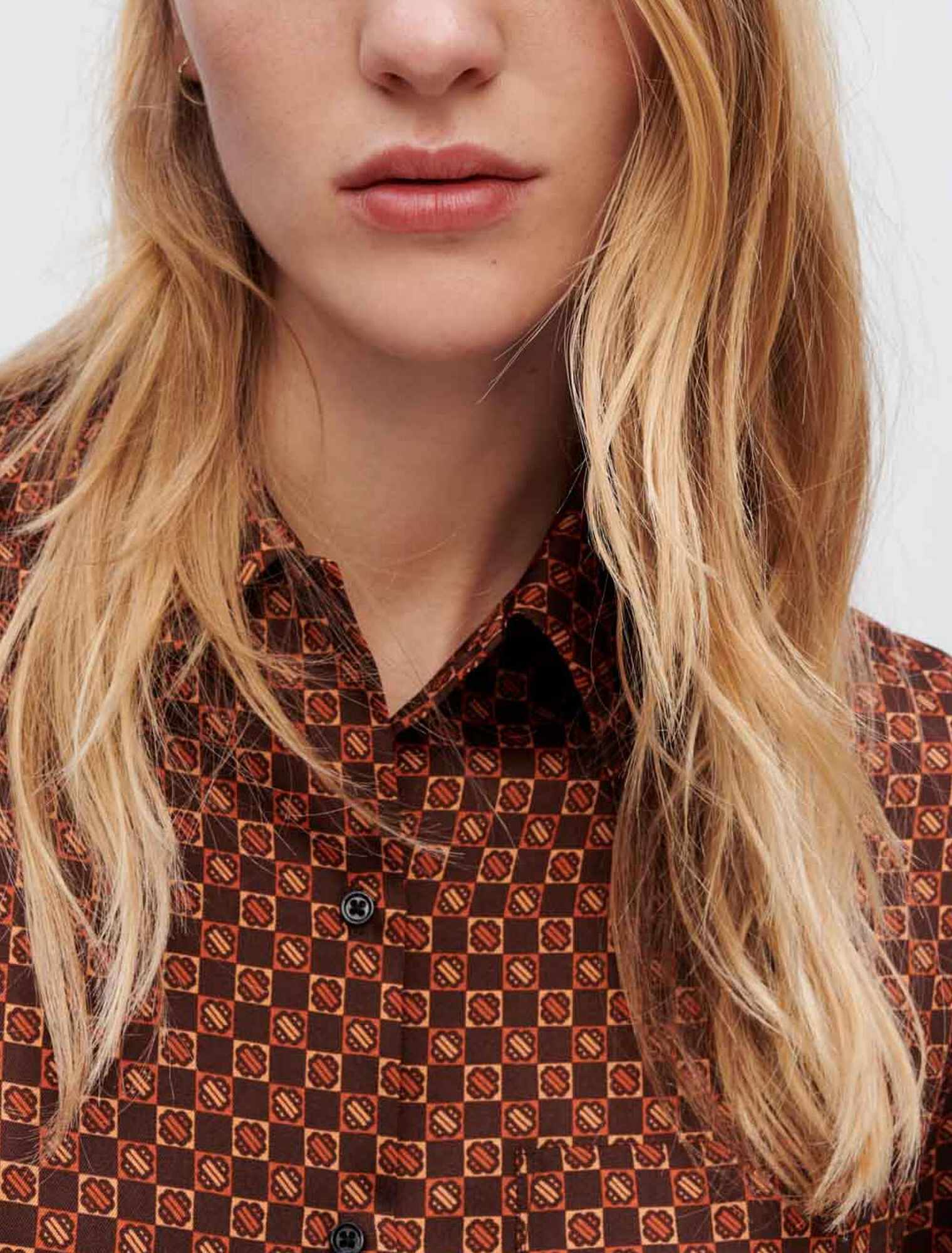 Chemise en satin imprimé mini Clover