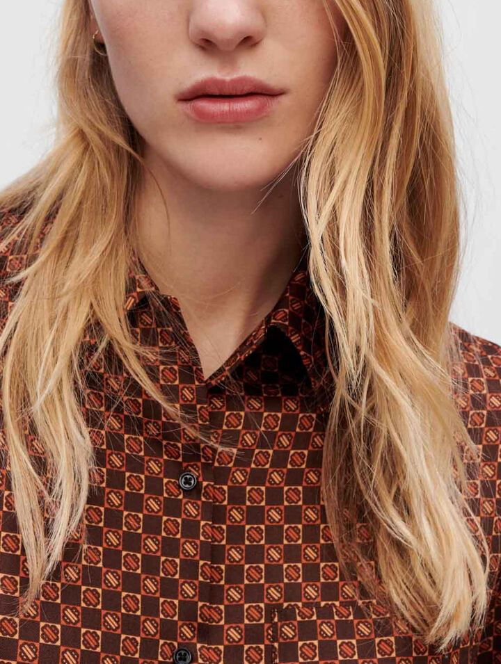 Chemise en satin imprimé mini Clover