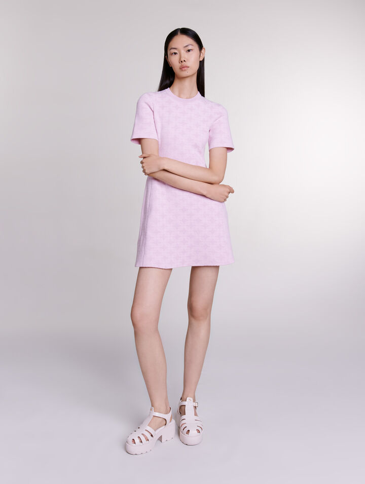 Jacquard knit short dress