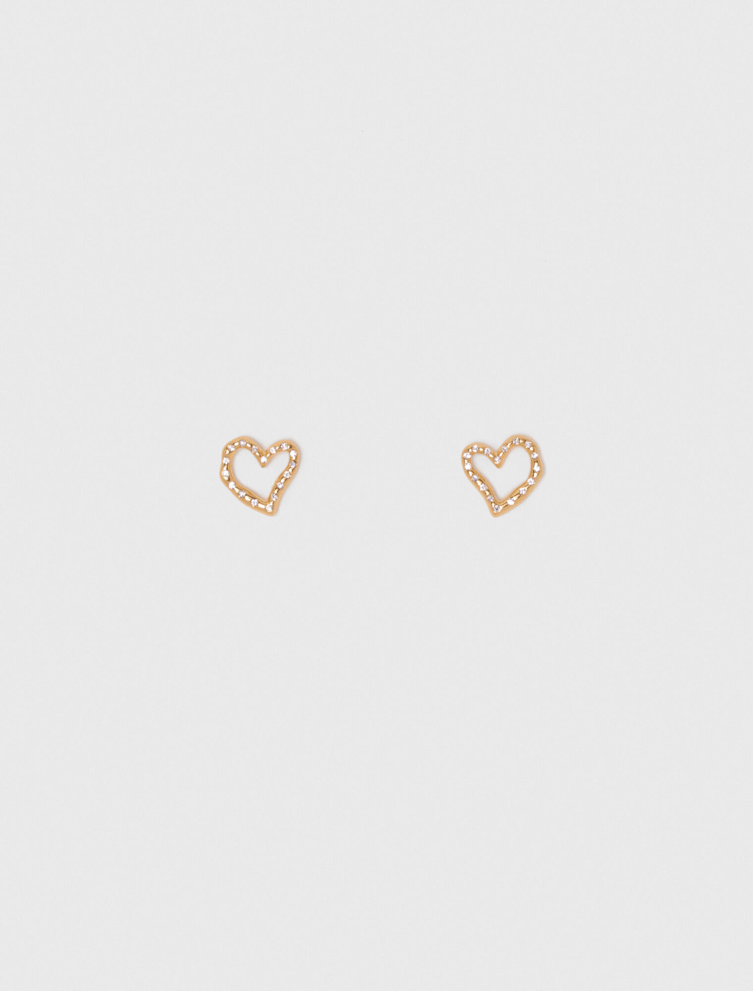 Puces d'oreilles cœur à strass