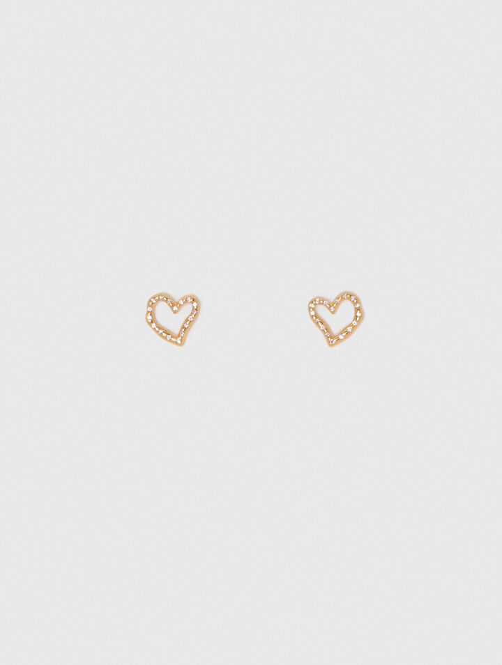 Puces d'oreilles cœur à strass