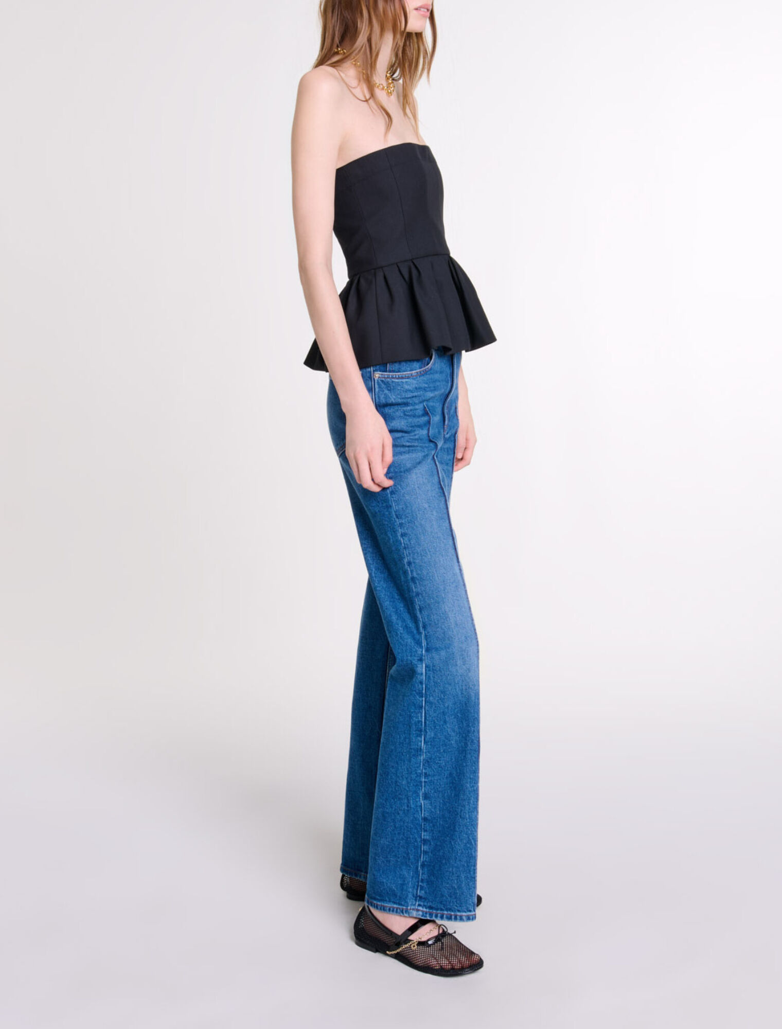 Bustier top with basque