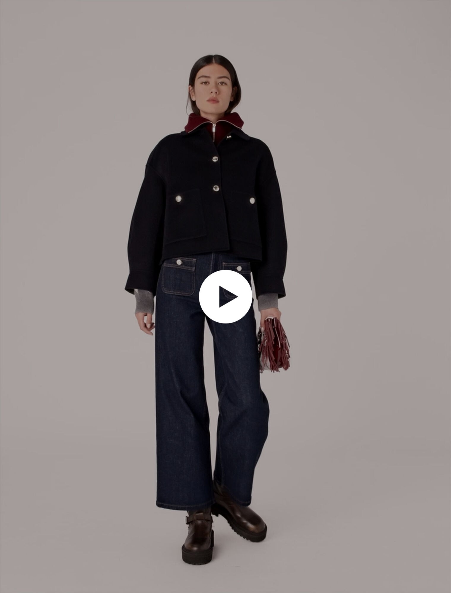 Cropped wool jacket