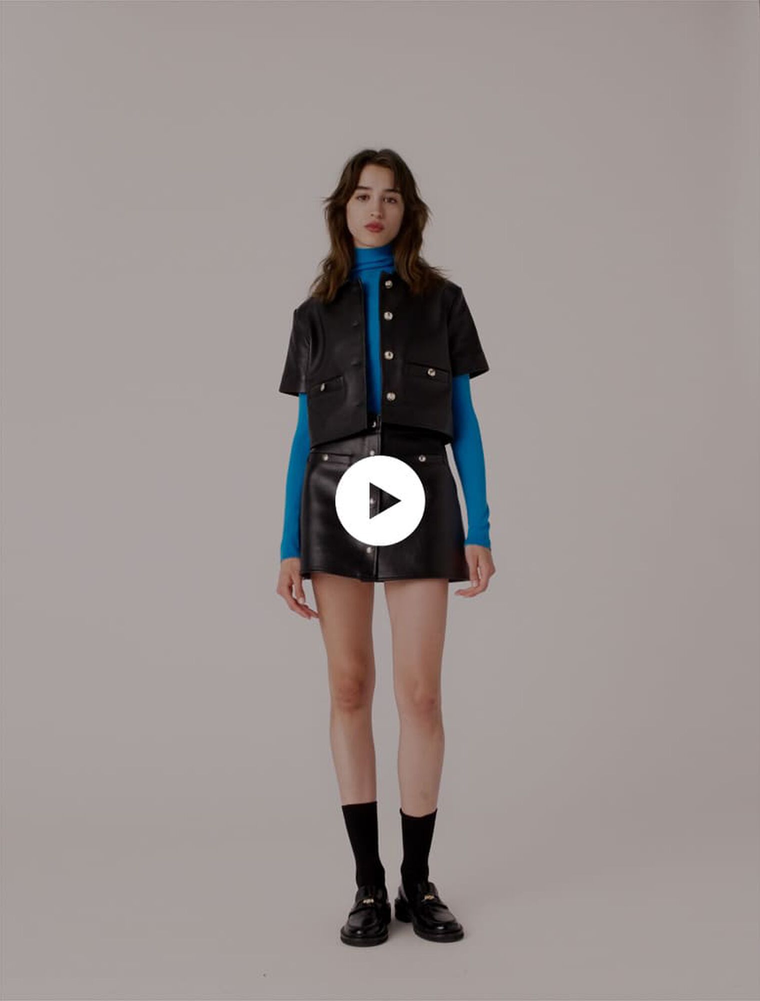 Veste courte en cuir