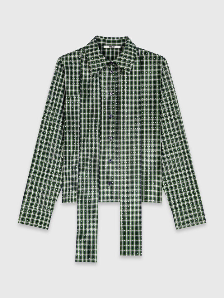 Chemise strass&eacute;e avec cravate