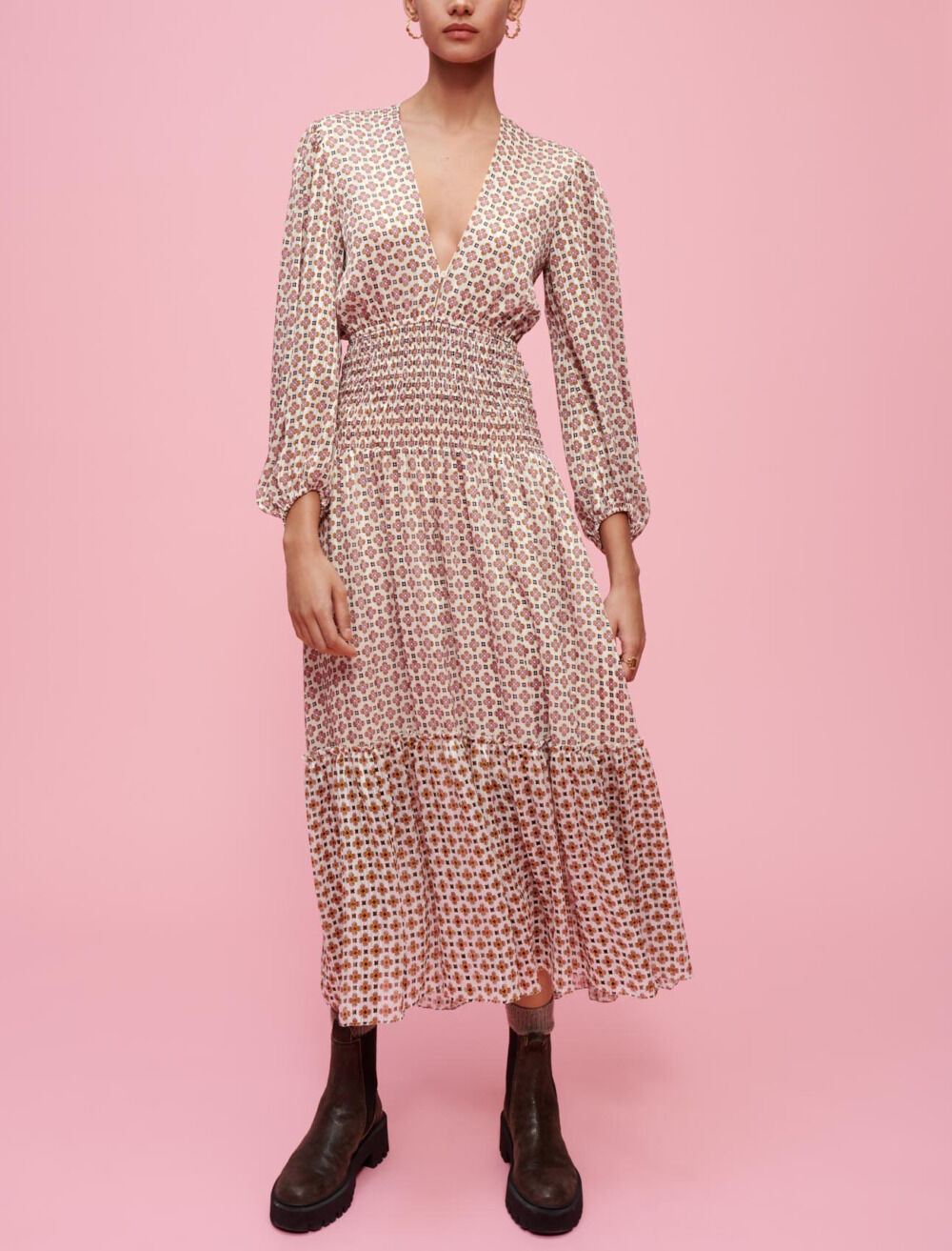 Maje embroidered chiffon dress hotsell