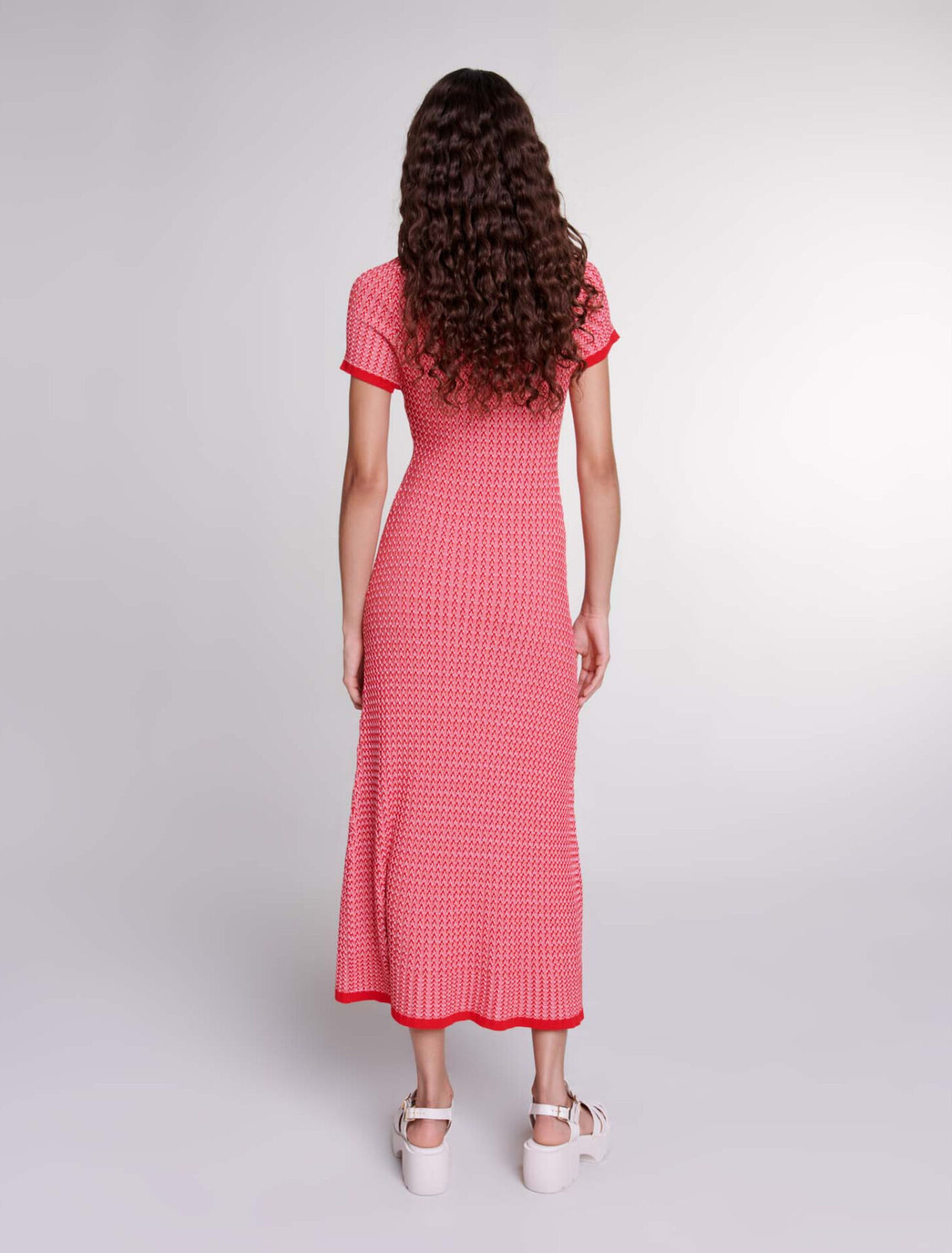 Herringbone knit maxi dress