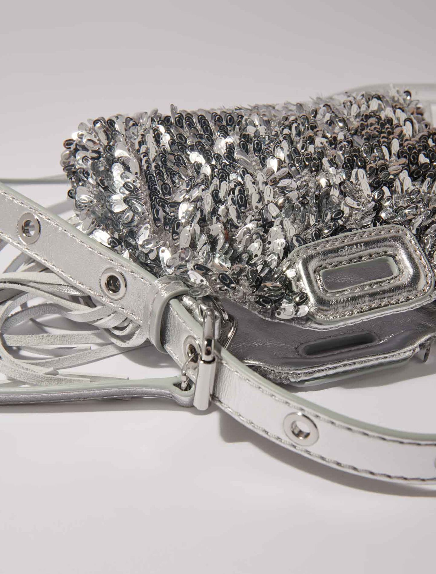 Sac Miss M Nano en sequins argentés