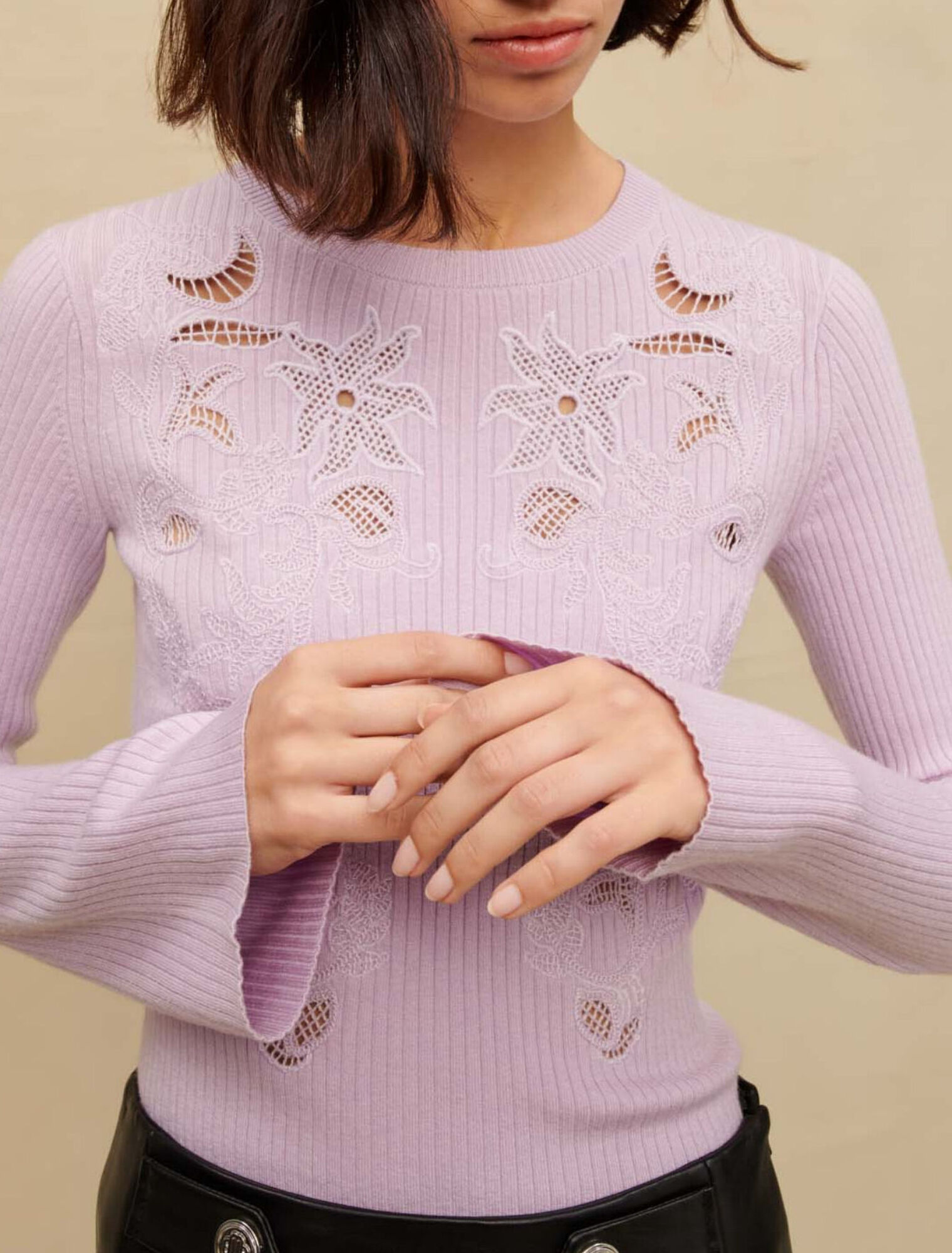 Pull à motifs ajourés