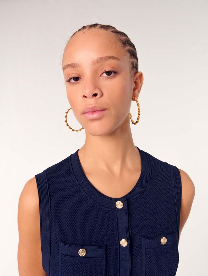 Robe longue plissée en maille