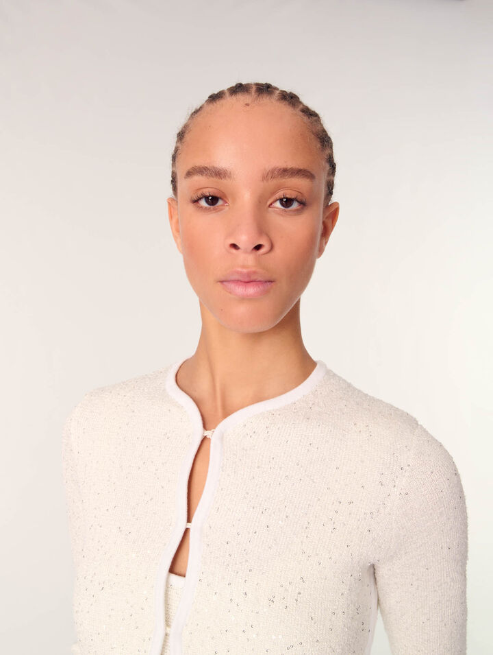 Cardigan court à strass