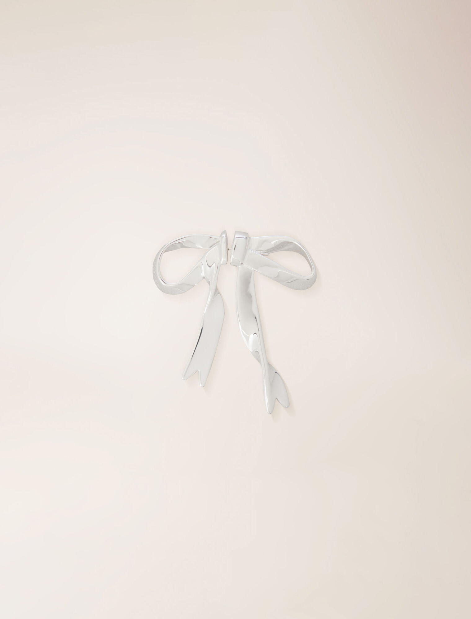 Boucle d'oreille nœud argentée