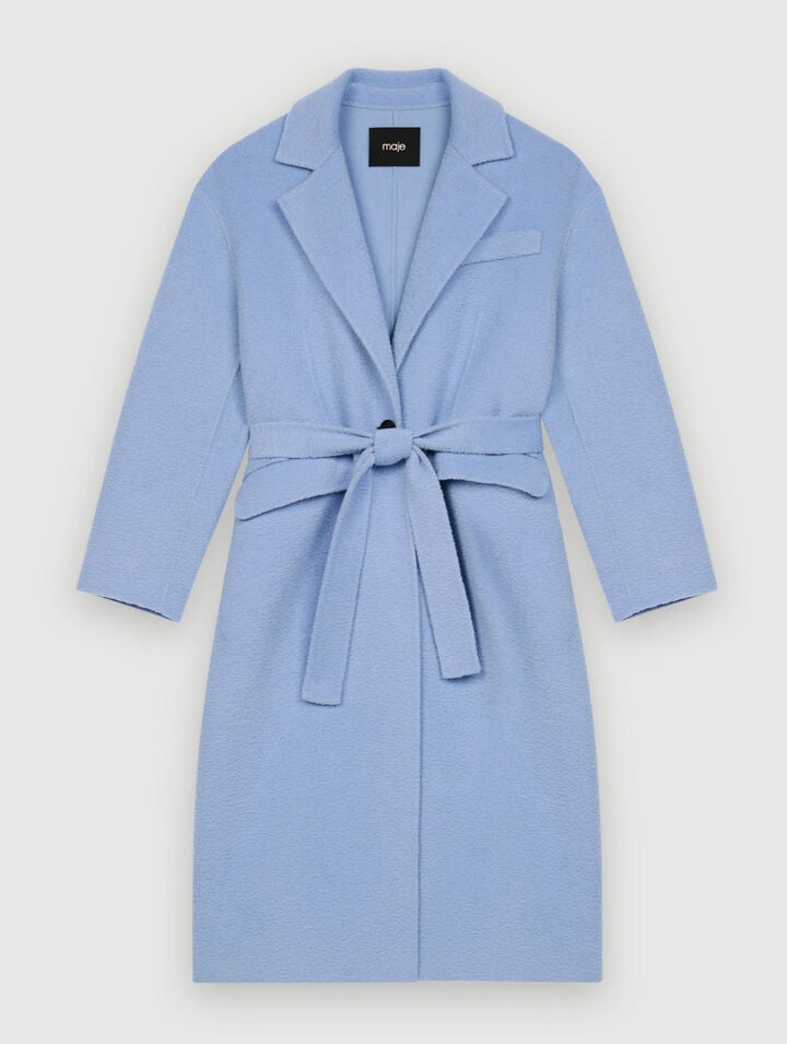 Manteau bleu croisé devant