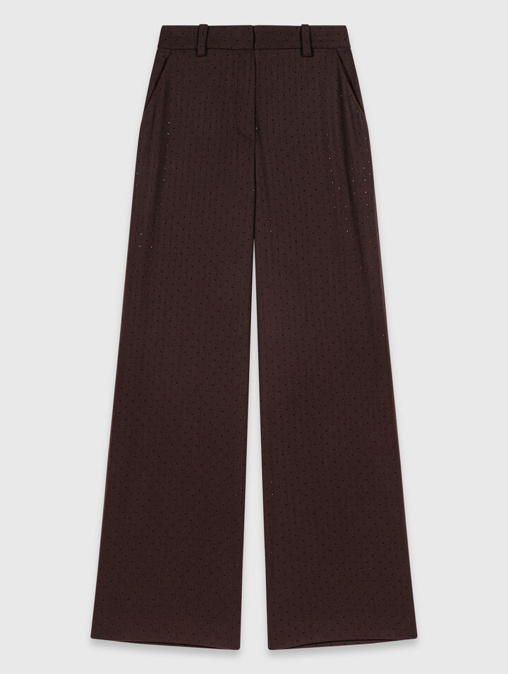 Pantalon de tailleur strass&eacute;