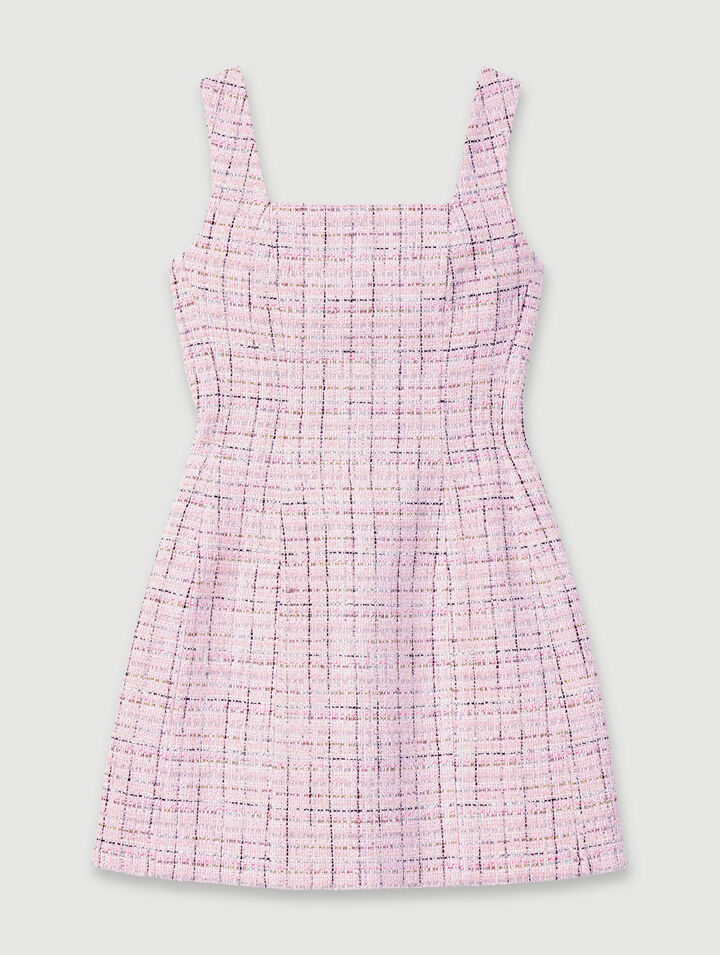 Robe sans manches en tweed