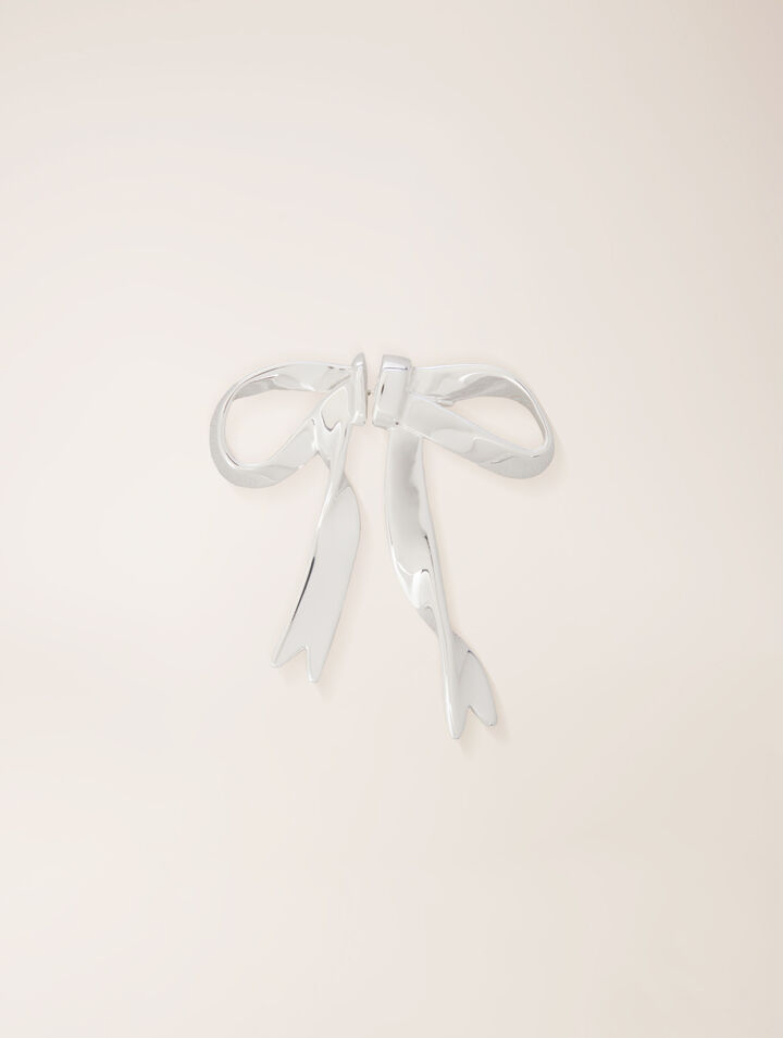 Boucle d'oreille nœud argentée