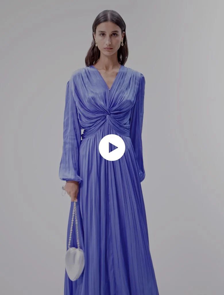 Satin draped maxi dress online