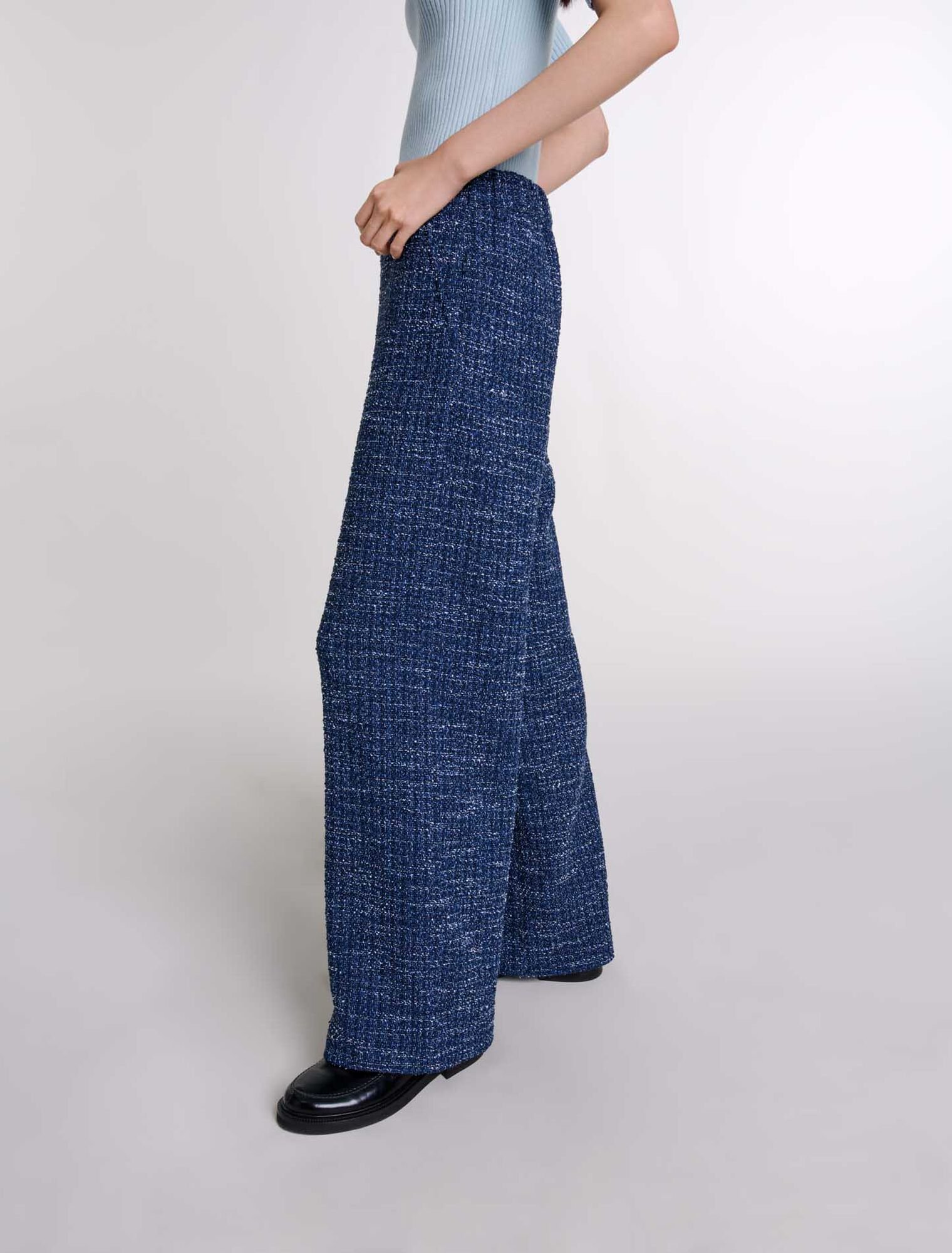 Pantalon large en tweed