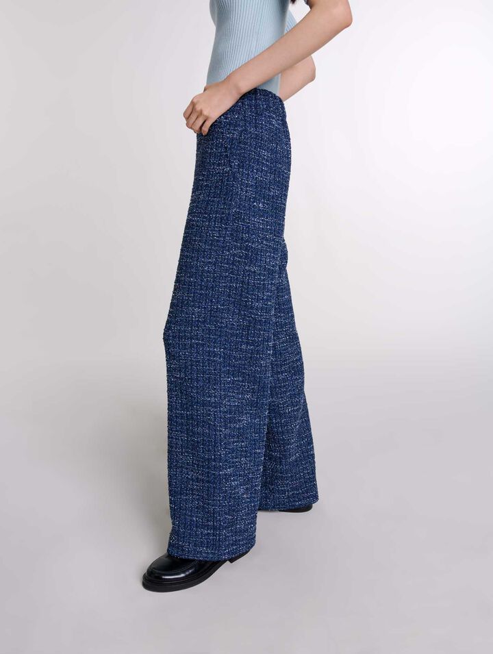 Pantalon large en tweed