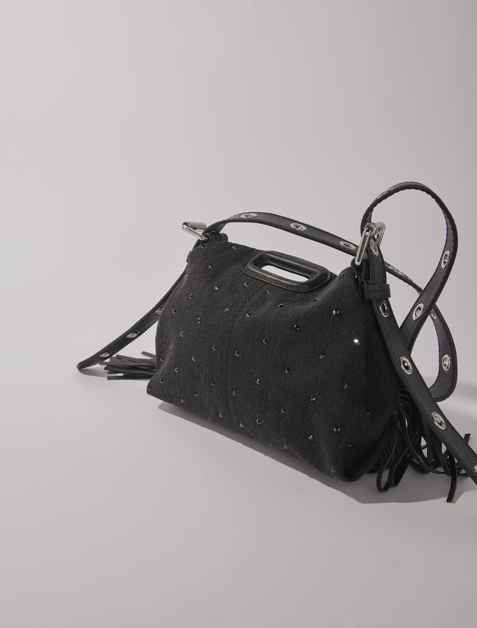 Sac Miss M Mini en denim à strass