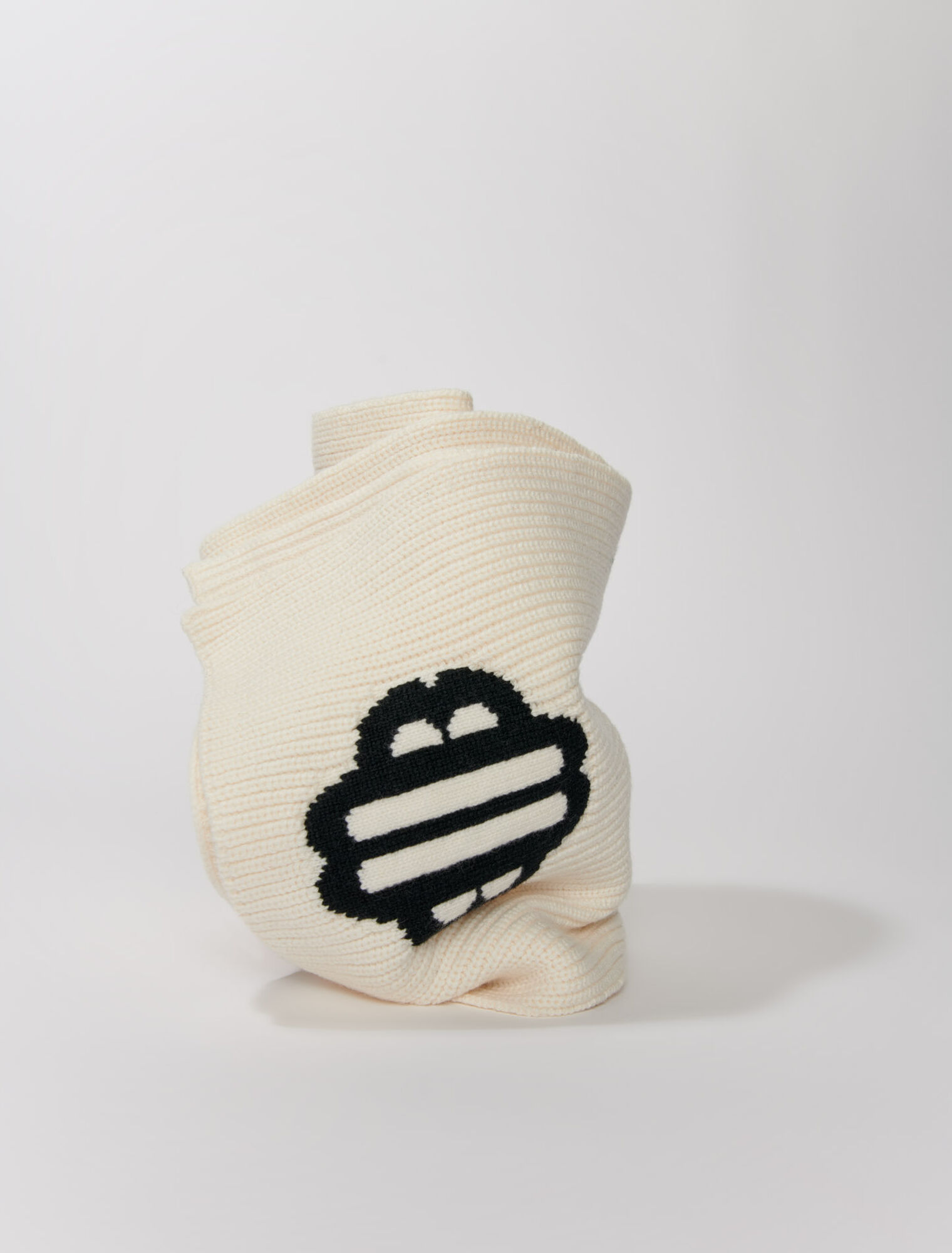 Echarpe mix laine en maille cotelée