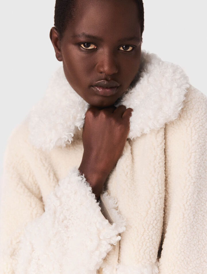Manteau long en fausse fourrure
