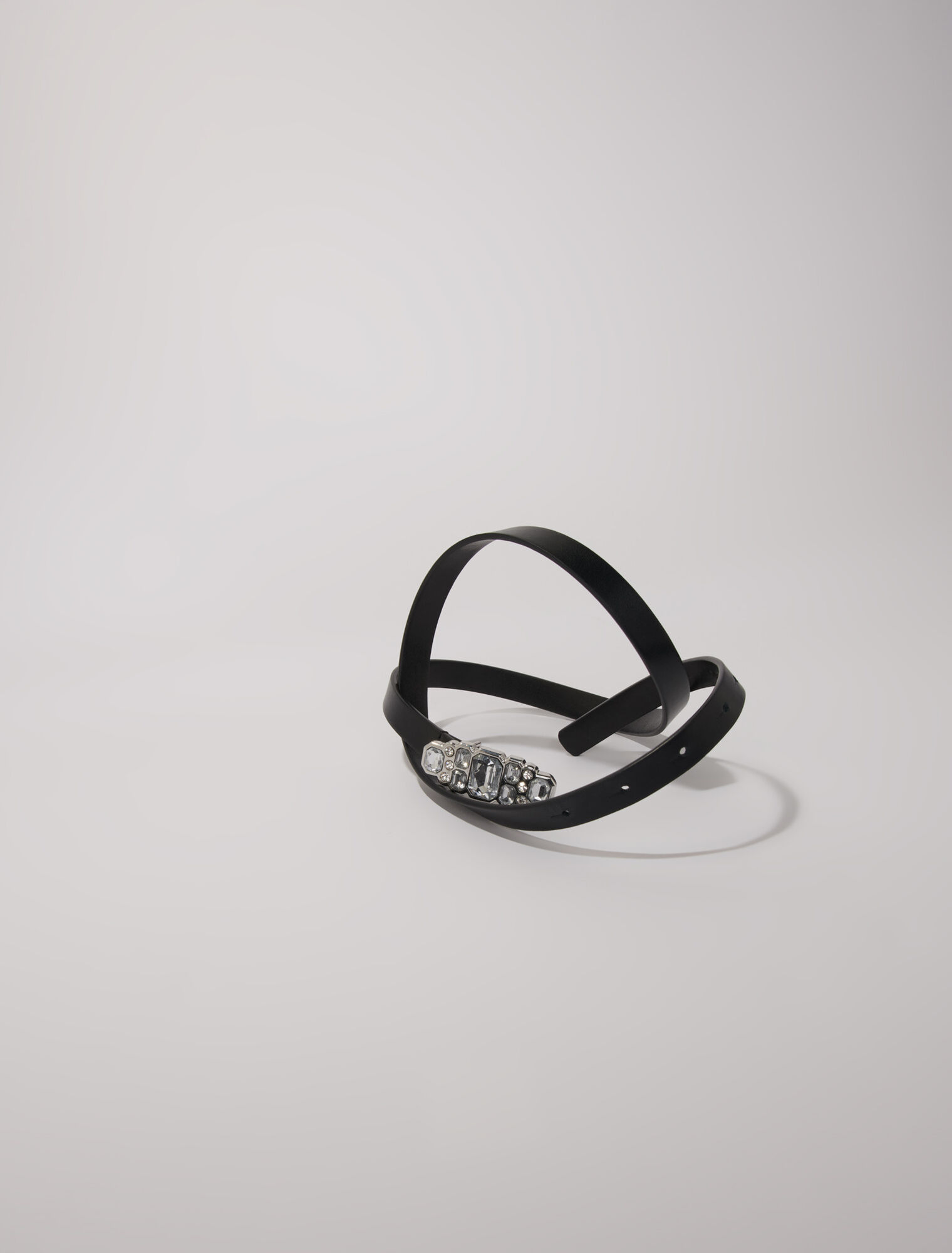 Slim rhinestone belt