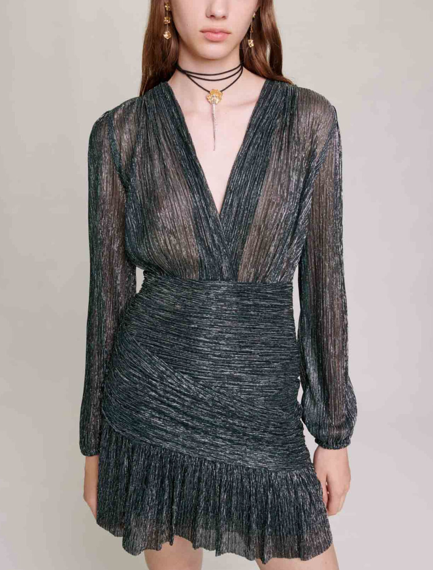 Draped lurex dress