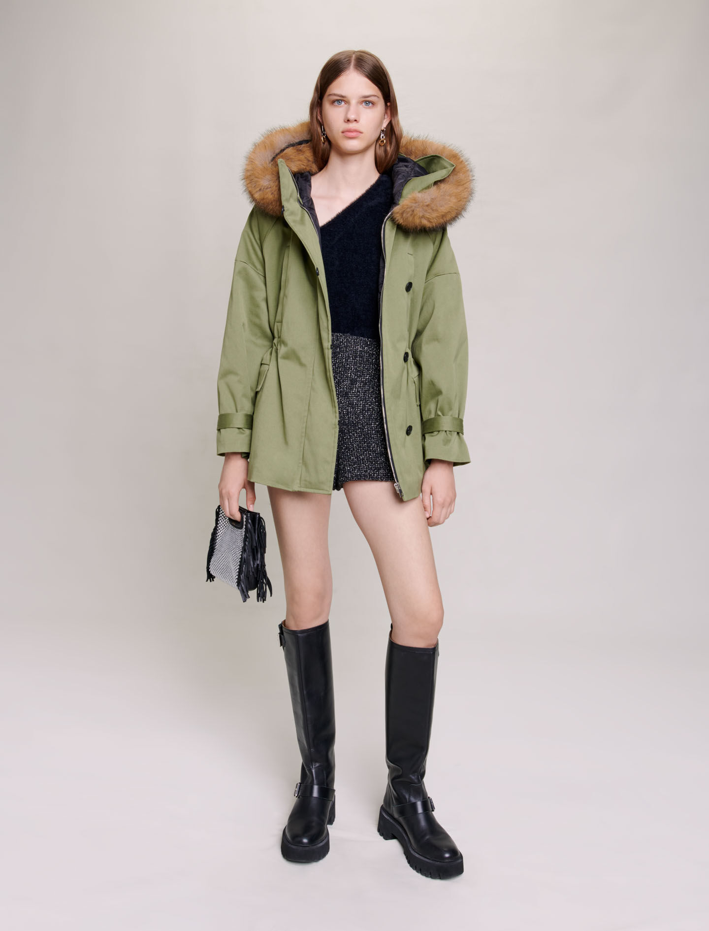 Short hooded parka Coats Maje
