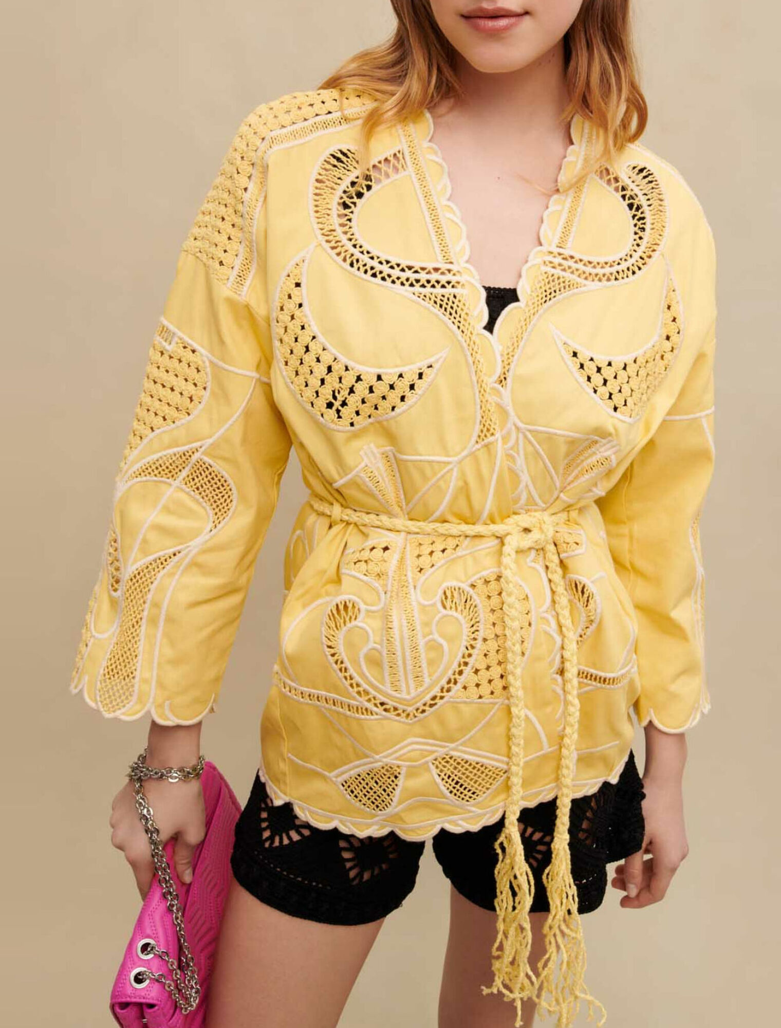 Veste kimono brodée