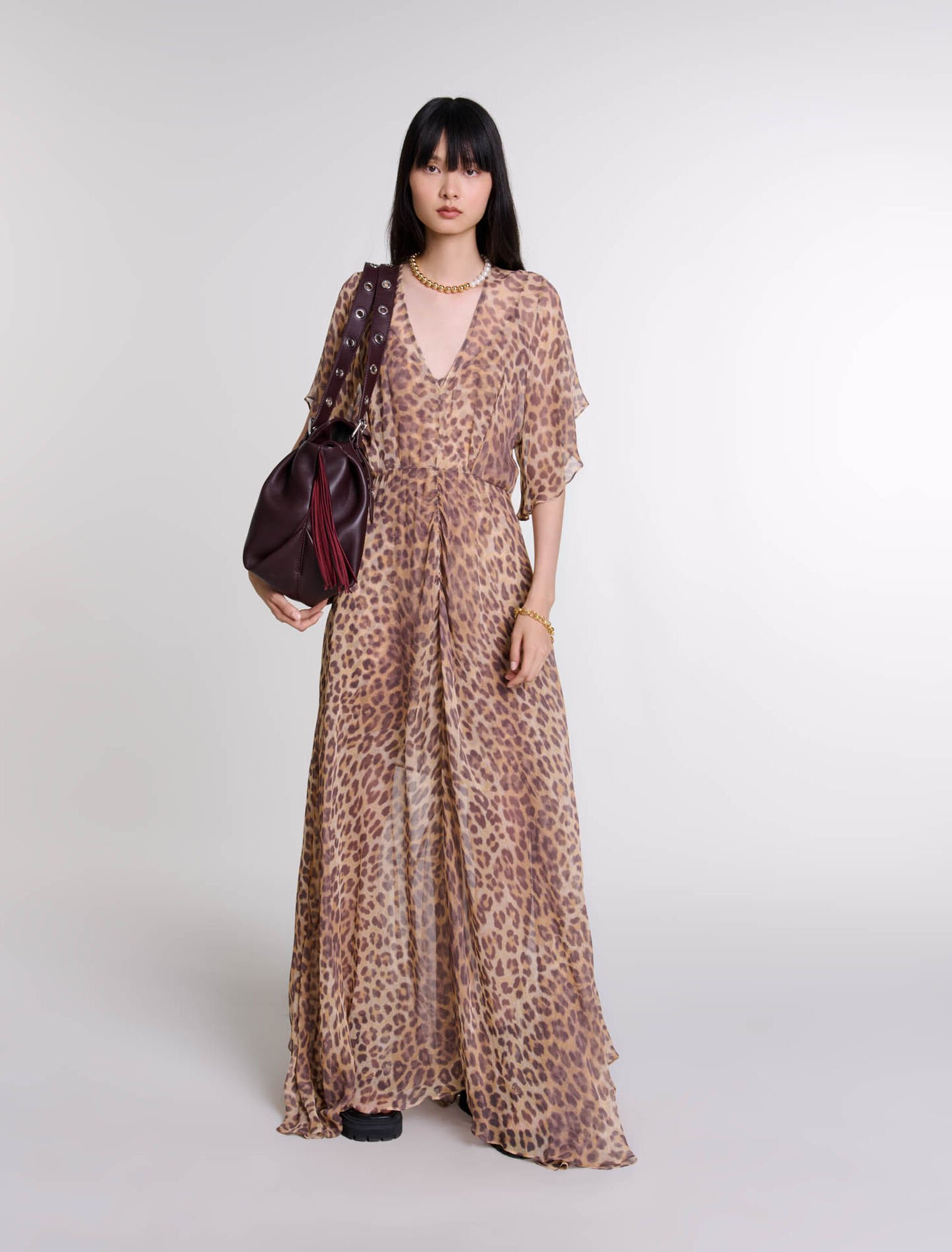 Robe longue imprimé léopard