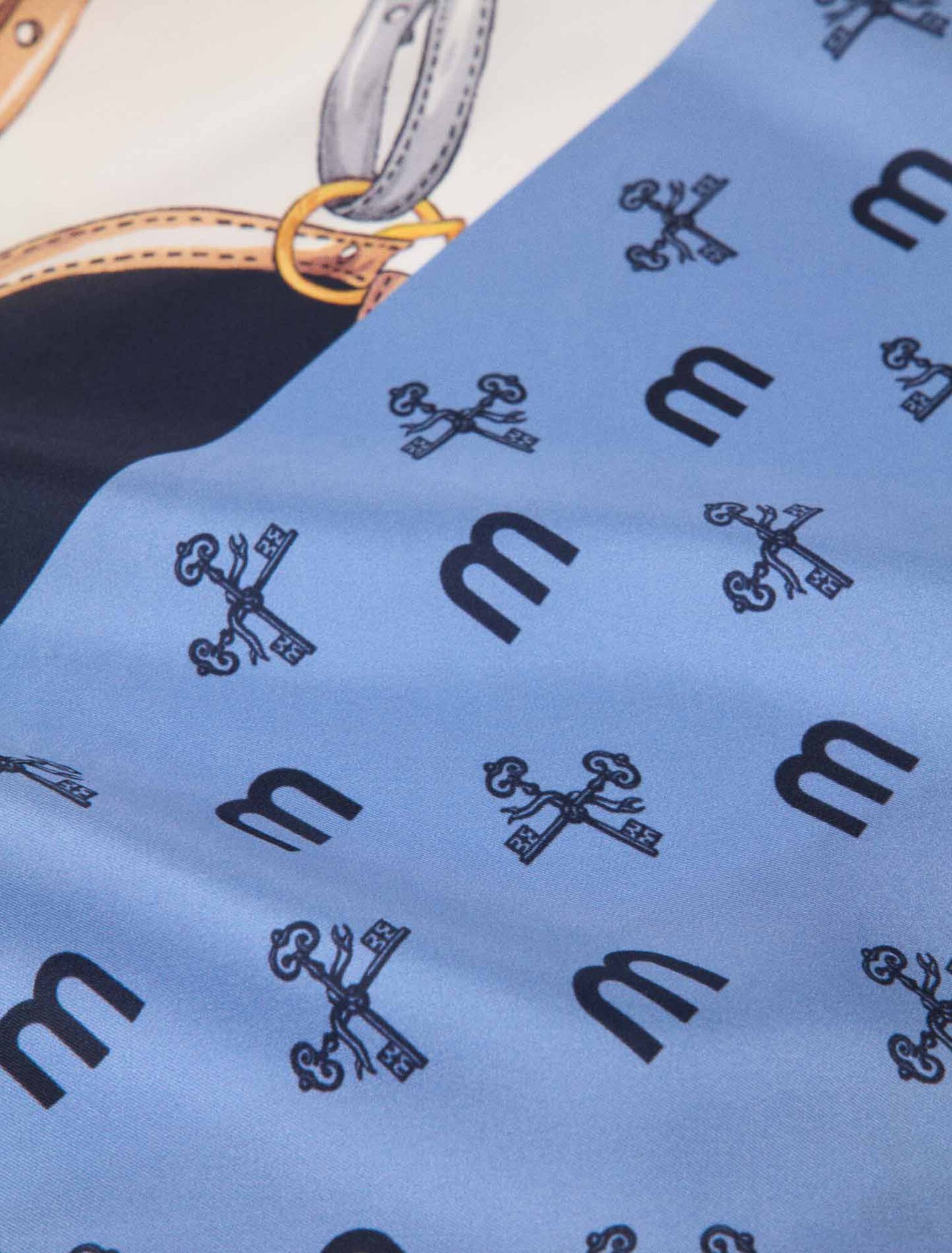 Equestrian motif silk scarf