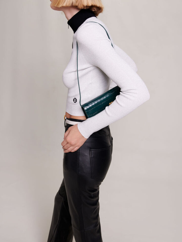 Cropped decorative knit jumper