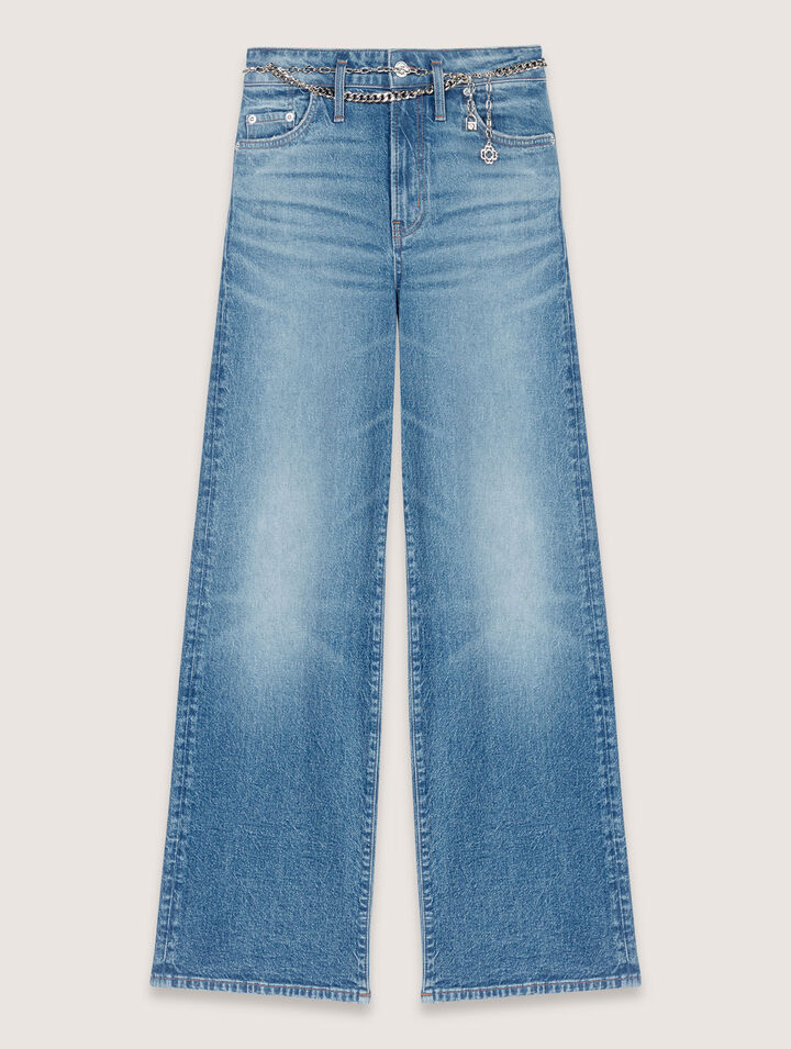 Jean &agrave; ceinture maillons