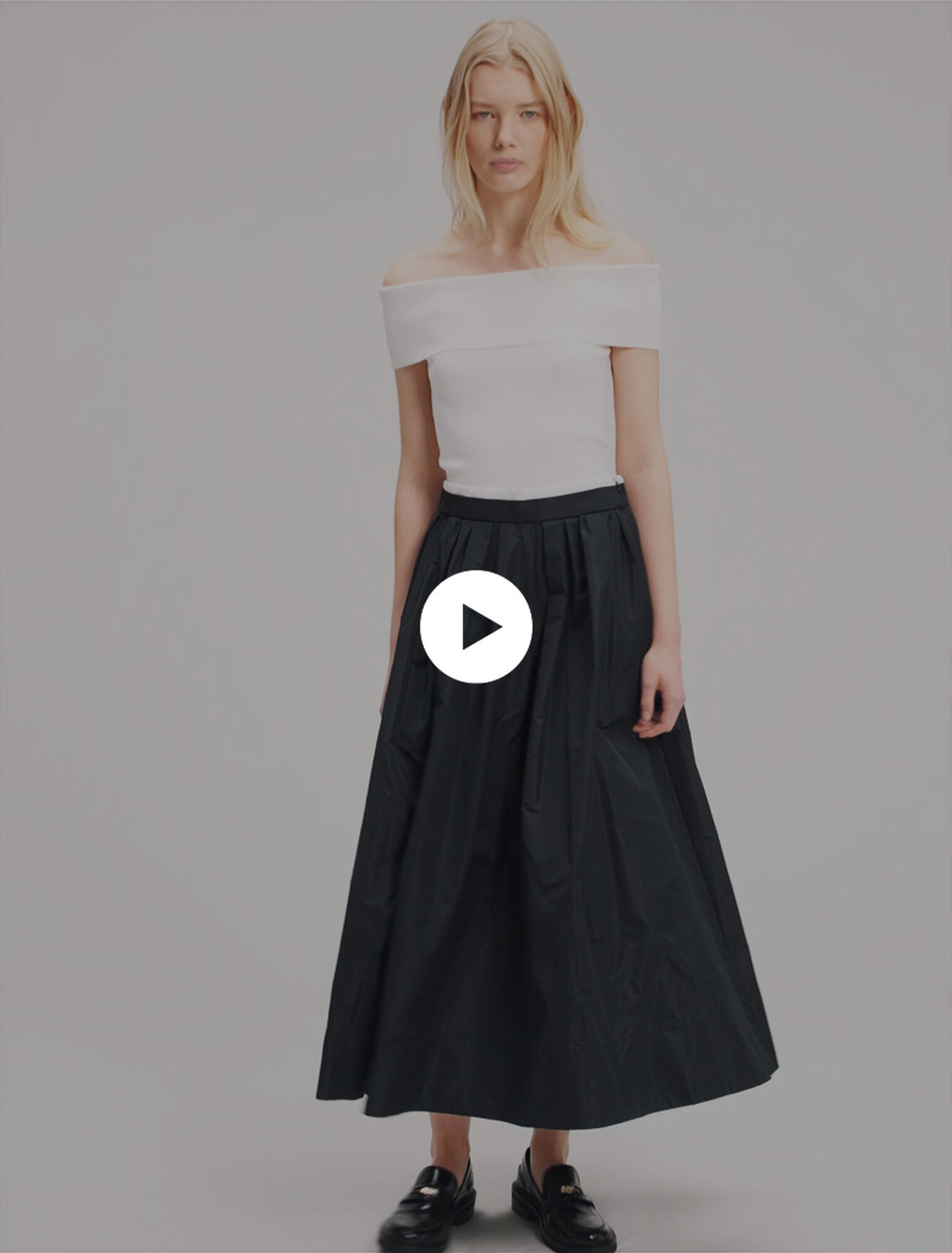 Jupe longue avec taille contrastée